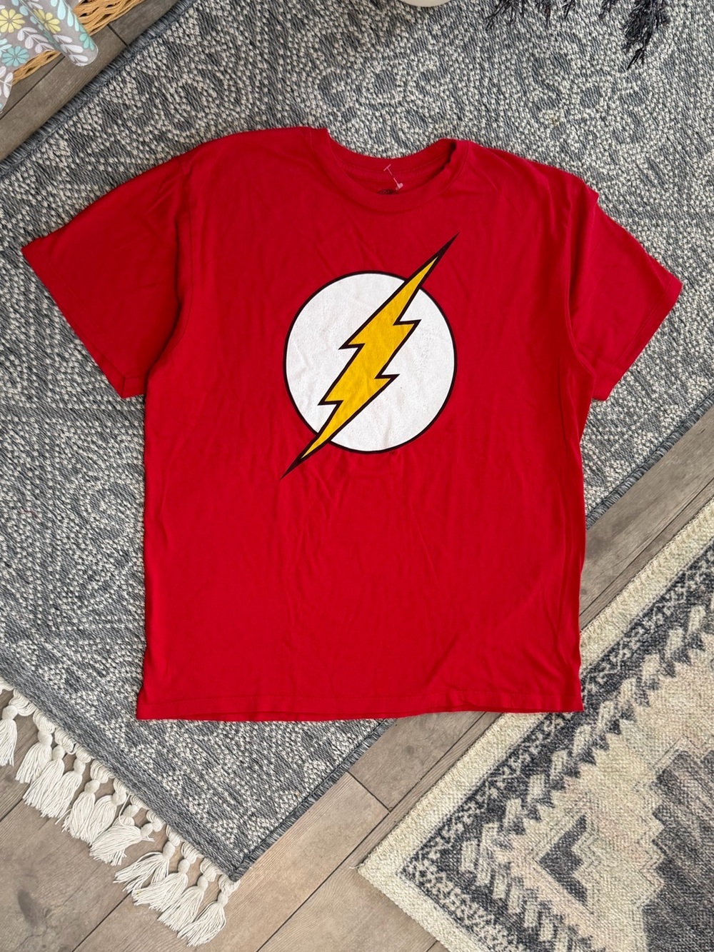 Vintage DC Comics The Flash Men’s Graphic T Shirt Medium Red Yellow Lightning